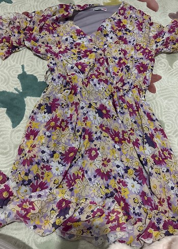 Çiçek Desenli Bohem Mini Elbise - Görsel 2