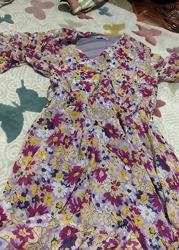 Çiçek Desenli Bohem Mini Elbise - Görsel 3