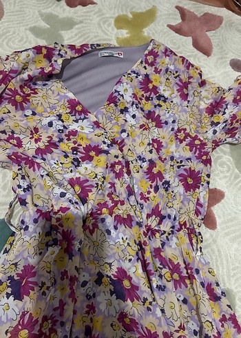 Çiçek Desenli Bohem Mini Elbise - Görsel 4