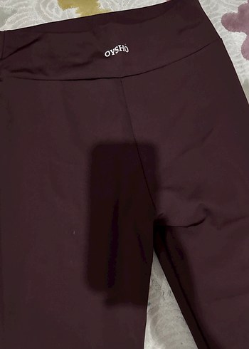 Bordo Dar Kesim Midi Kadın Tayt - Görsel 3