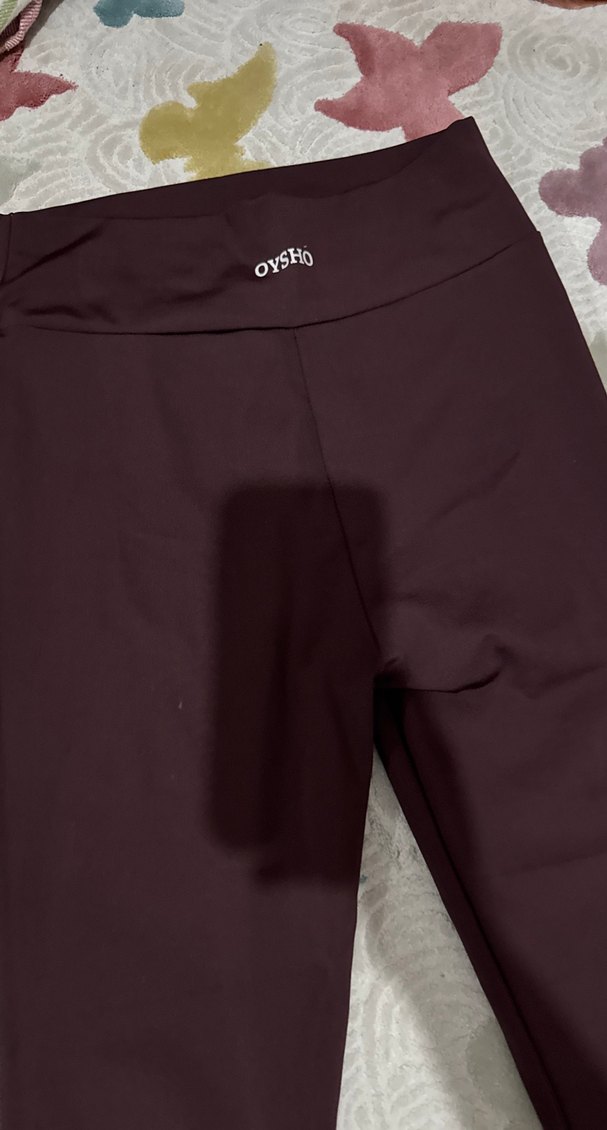 Bordo Dar Kesim Midi Kadın Tayt - Görsel 3