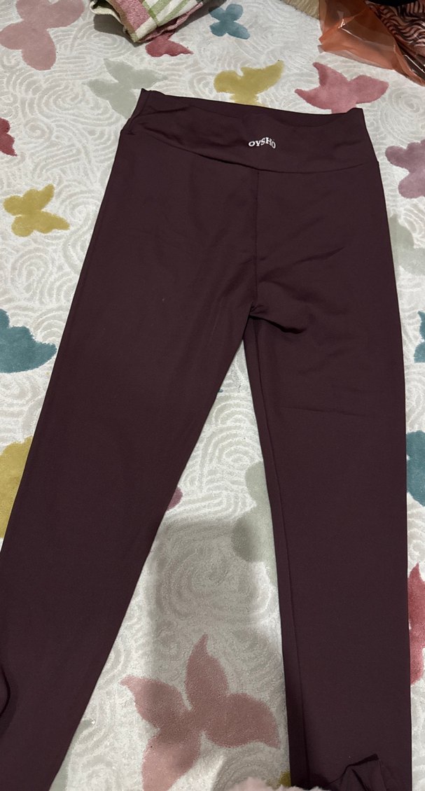 Bordo Dar Kesim Midi Kadın Tayt - Görsel 2