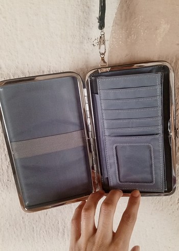  Beden siyah Renk Fermuarlı Siyah Deri Kadın Clutch Cüzdan
