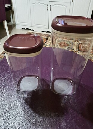 #tupperware royal kavanoz 2 li 1.8 ve 1.3 lt mürdüm renk