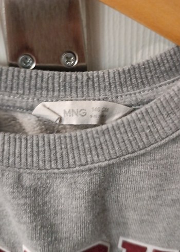 Mango Gri TRICKS Baskılı Pamuklu Sweatshirt