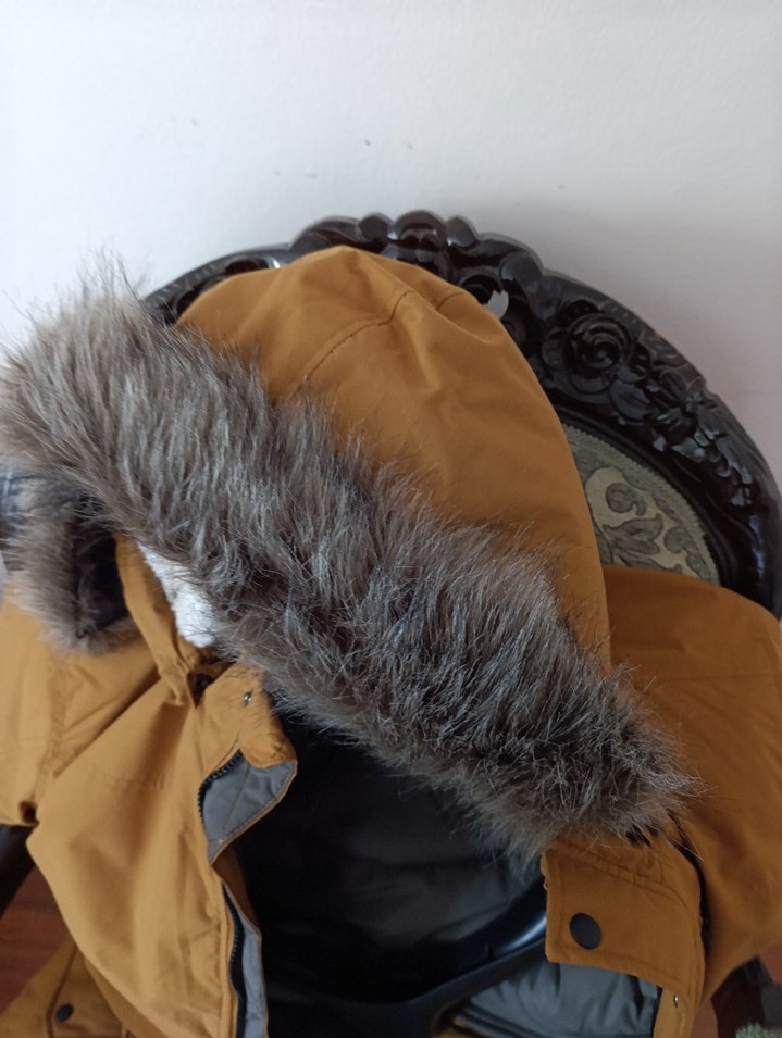 Kahverengi Kürklü n Kışlık Mont - Görsel 5