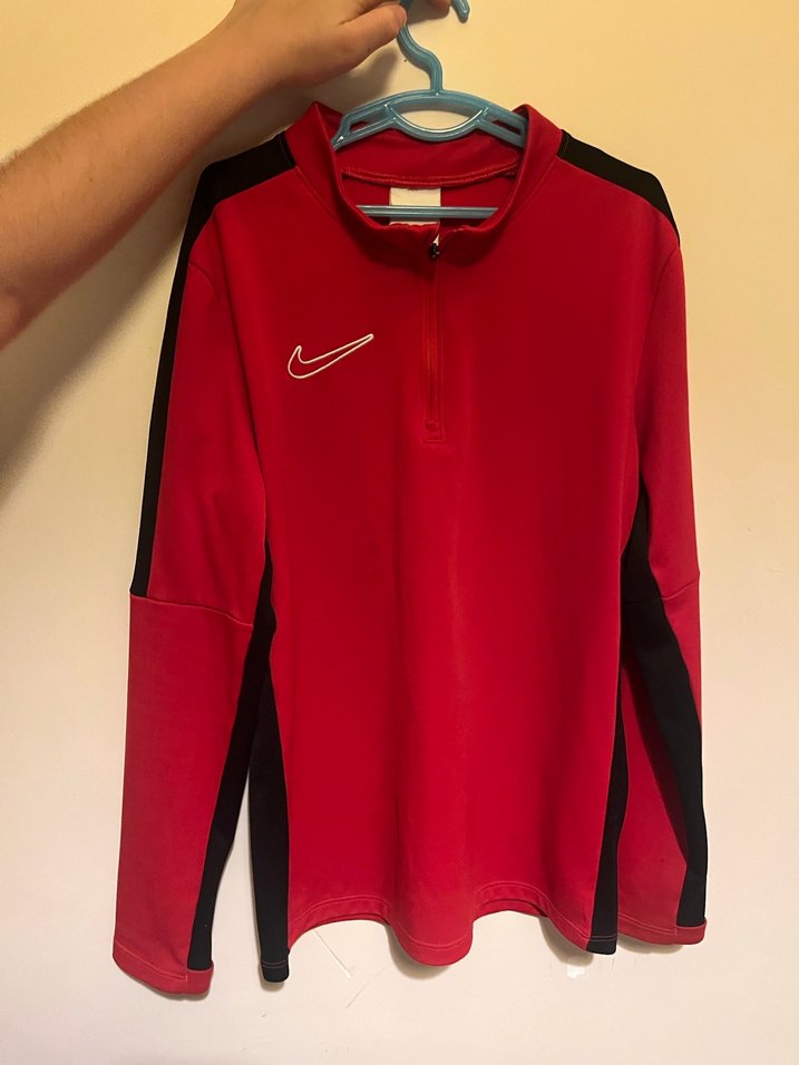 Erkek Kırmızı Fermuarlı Spor Sweatshirt - Görsel 2