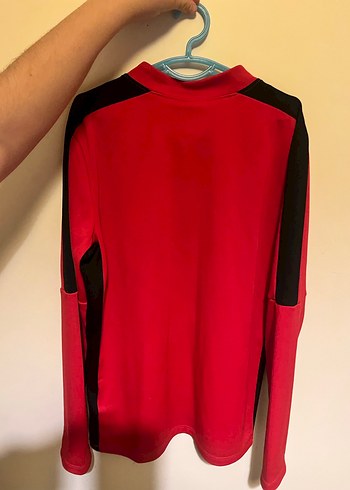 Kırmızı Erkek Sweatshirt Fermuarlı - Görsel 4