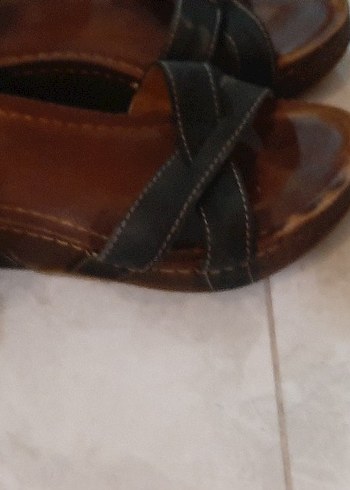 37 Beden kahverengi Renk Kahverengi Deri Kadın Dolgu Topuklu Sandalet