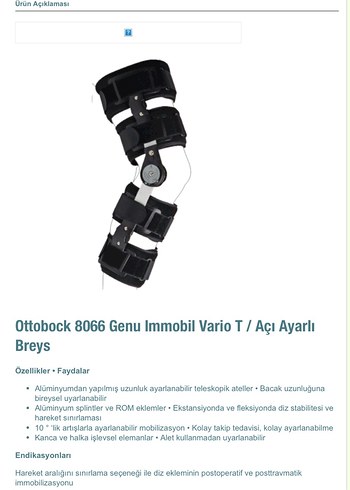 Ottobock 8066 Ayarlanabilir Alüminyum Dizlik - Görsel 2