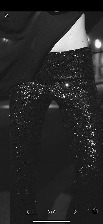 Zara payetli flared tayt