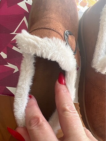 40 Beden Ugg tasarım kürklü nubuk süet ayakkabı