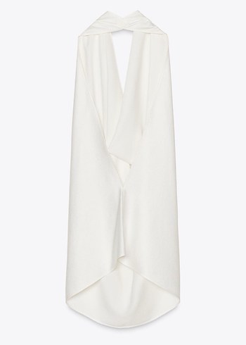 l Beden beyaz Renk Zara halter yaka top