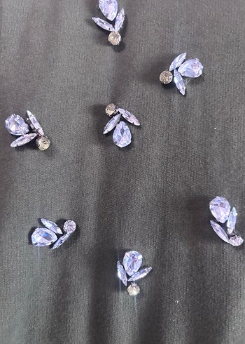 Nakışlı Haki Midi Elbise - Görsel 3