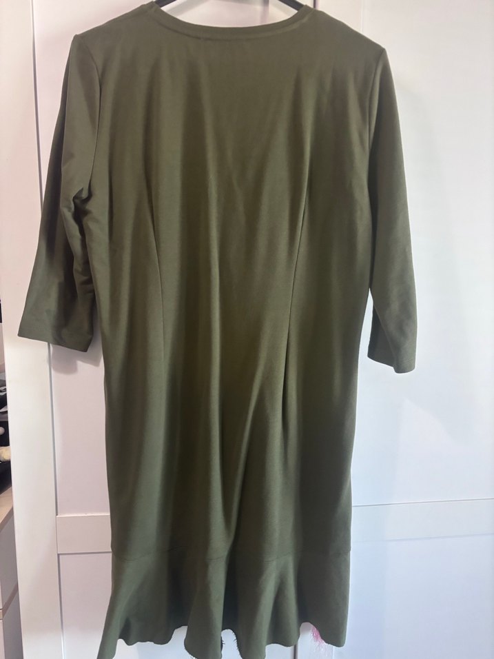 Nakışlı Haki Midi Elbise - Görsel 2