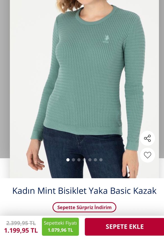 Kadın Mint Yeşili İnce Örgü Kazak - Görsel 2