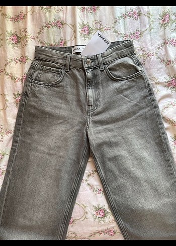 xs Beden Gri Normal Boy Kadın Jean Pantolon
