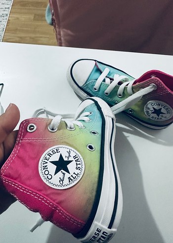 Çok Renkli Tie-Dye Converse Kız Spor Ayakkabı - Görsel 2