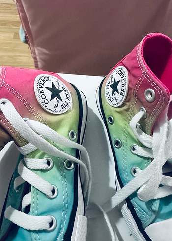 Çok Renkli Tie-Dye Converse Kız Spor Ayakkabı - Görsel 9