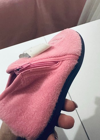 Kız Çocuk Pembe Sıcak Terlik Velcro - Görsel 8