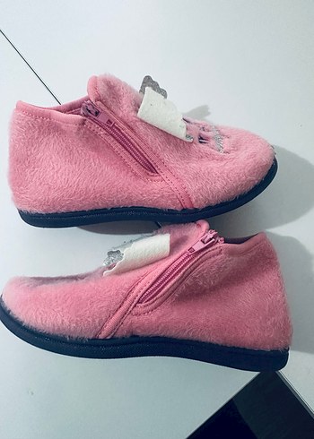 Kız Çocuk Pembe Sıcak Terlik Velcro - Görsel 3