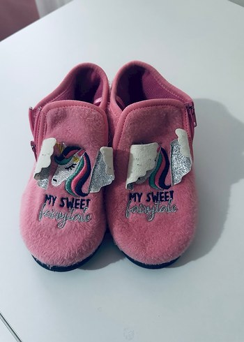 Kız Çocuk Pembe Sıcak Terlik Velcro - Görsel 2