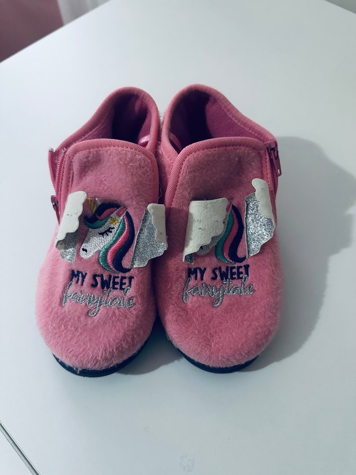 Kız Çocuk Pembe Sıcak Terlik Velcro - Görsel 2