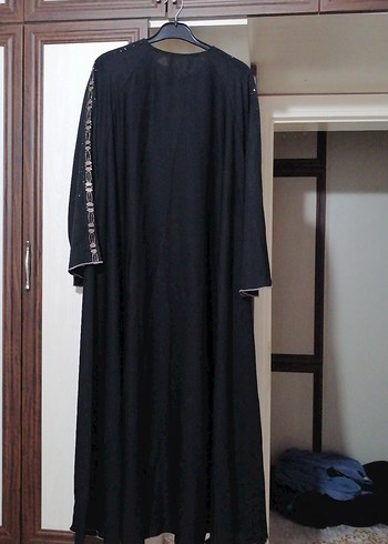 Kadın Siyah Nakışlı Uzun Kollu Uzun Elbise ince farace - Görsel 9