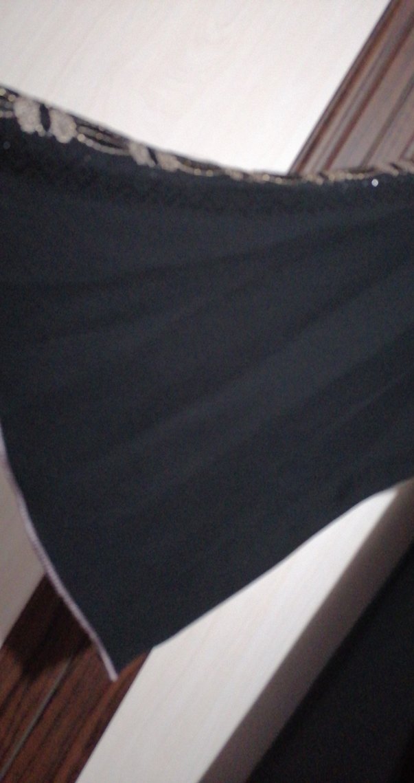 Kadın Siyah Nakışlı Uzun Kollu Uzun Elbise ince farace - Görsel 5