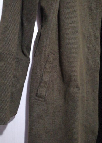 Kemerli Uzun Haki Kadın Kaban Öz filizler - Görsel 7