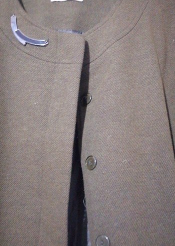 Kemerli Uzun Haki Kadın Kaban Öz filizler - Görsel 6