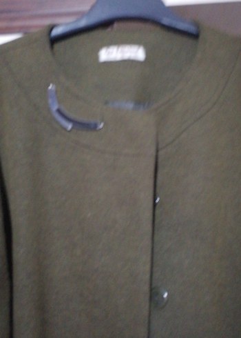 Kemerli Uzun Haki Kadın Kaban Öz filizler - Görsel 2