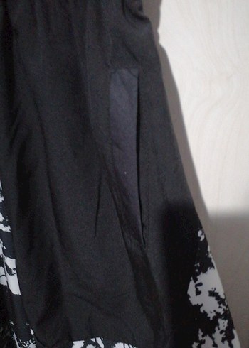 Siyah Beyaz Batik Desenli Kadın Şalvar Pantolon 44 beden 100 uz - Görsel 4