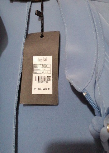 Mavi Uzun Kadın Elbise - Görsel 6