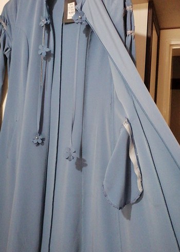 Mavi Uzun Kadın Elbise - Görsel 5