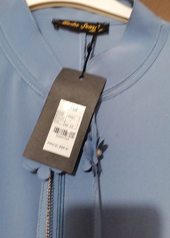 Mavi Uzun Kadın Elbise - Görsel 2