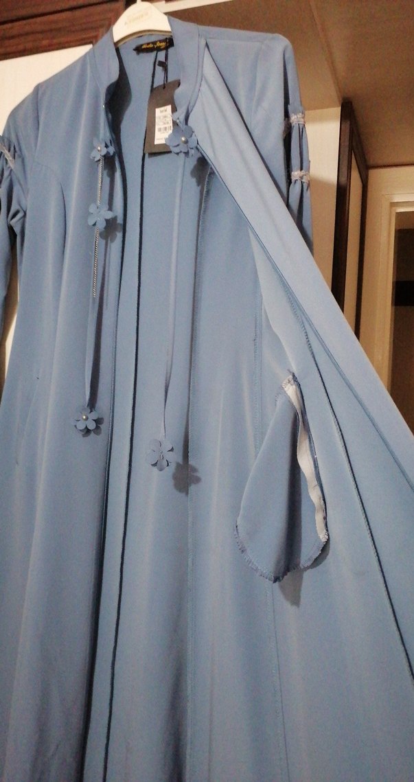 Mavi Uzun Kadın Elbise - Görsel 5