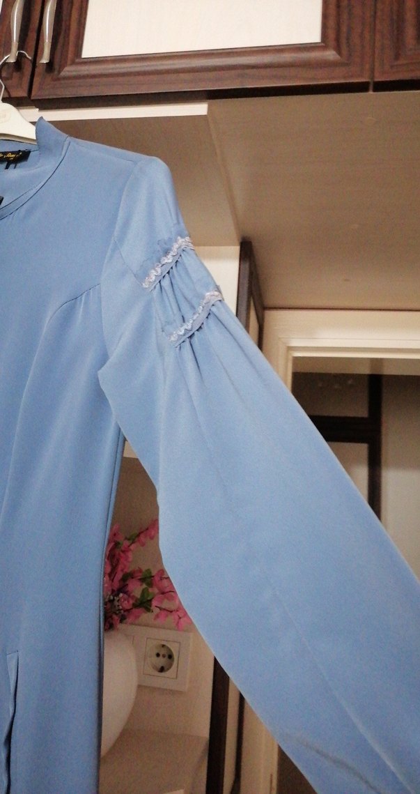 Mavi Uzun Kadın Elbise - Görsel 3