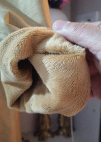 Bej Süet Düğmeli Uzun Kadın Kaban - Görsel 5