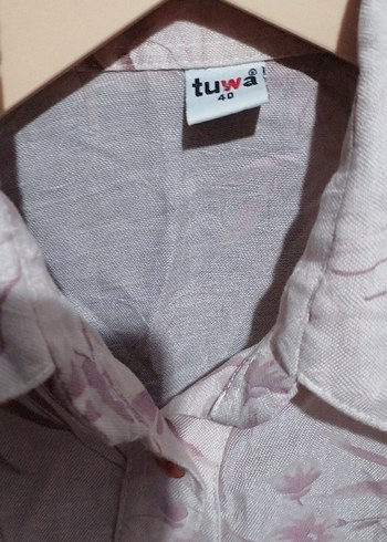 Pembe Desenli Uzun Kollu Keten Gömlek - Görsel 6