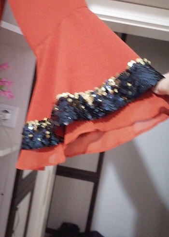 Kahverengi Bohem Uzun Kollu Elbise - Görsel 3