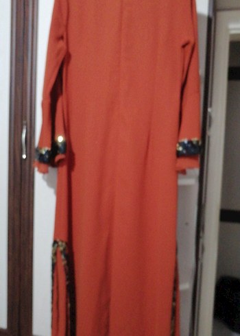 Kahverengi Bohem Uzun Kollu Elbise - Görsel 5