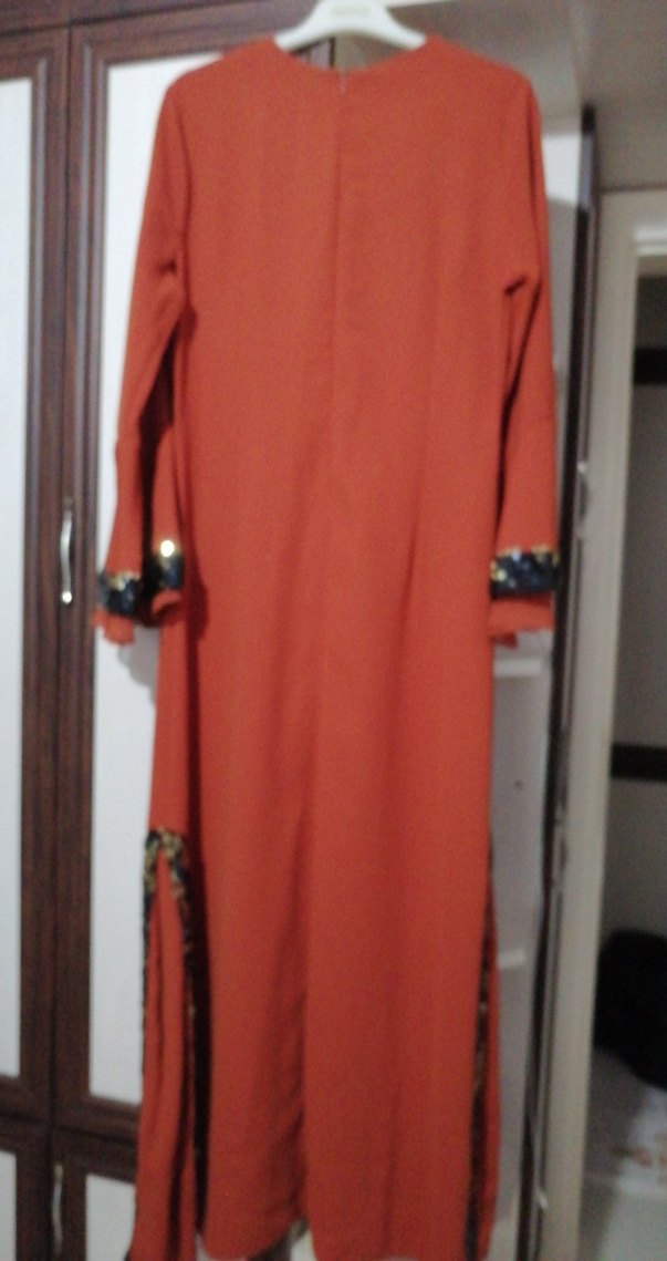 Kahverengi Bohem Uzun Kollu Elbise - Görsel 5