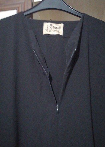 Uzun Siyah Nakışlı Kadın Elbise - Görsel 10