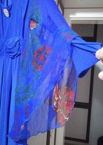 Lacivent Bohem Tarz Uzun V Yaka Elbise - Görsel 3