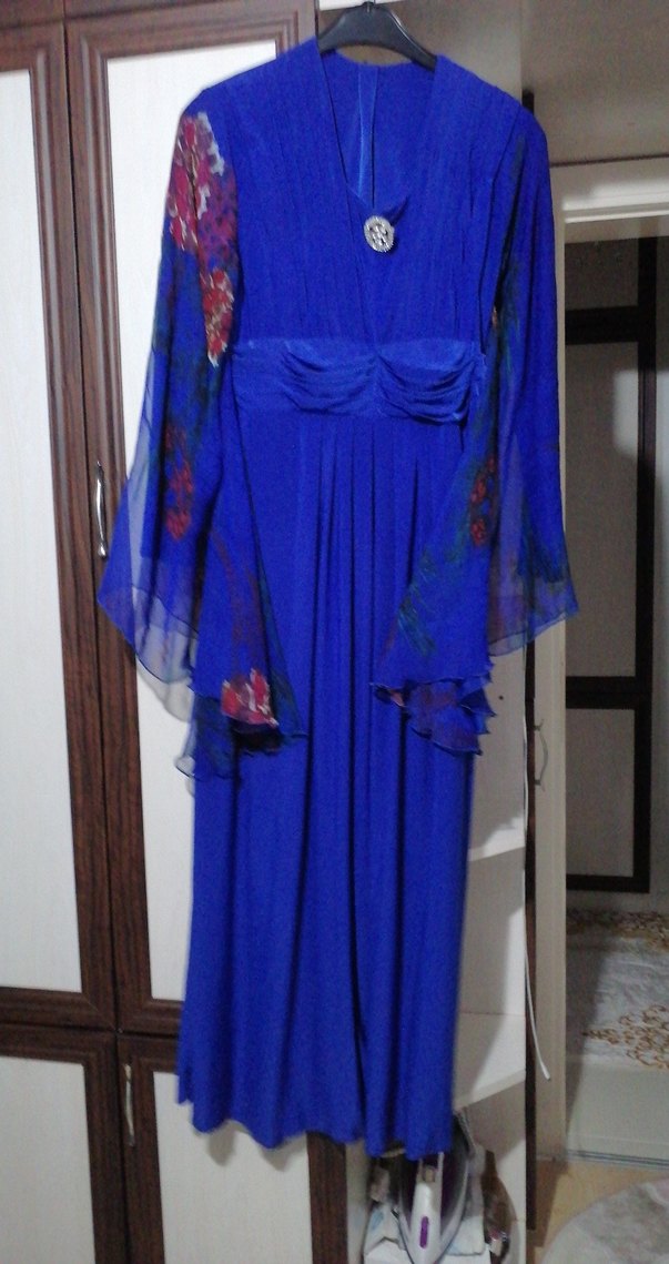 Lacivent Bohem Tarz Uzun V Yaka Elbise - Görsel 5