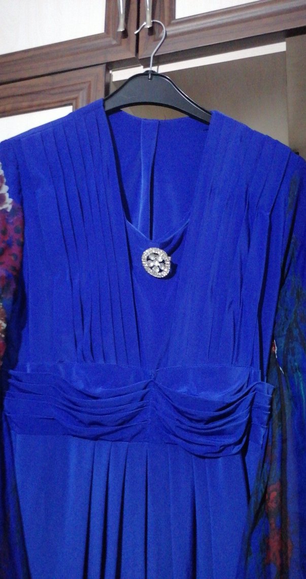 Lacivent Bohem Tarz Uzun V Yaka Elbise - Görsel 2