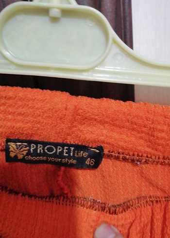 Kadın Turuncu Pilili Bol Kesim Kumaş Pantolon takım 44 46 arası - Görsel 3