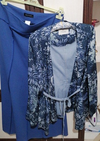 ELBİSE Lacivent Uzun Boy ETEKLİ Bohem Kadın  ikili takım - Görsel 4