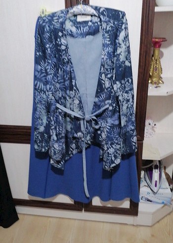 ELBİSE Lacivent Uzun Boy ETEKLİ Bohem Kadın  ikili takım - Görsel 2